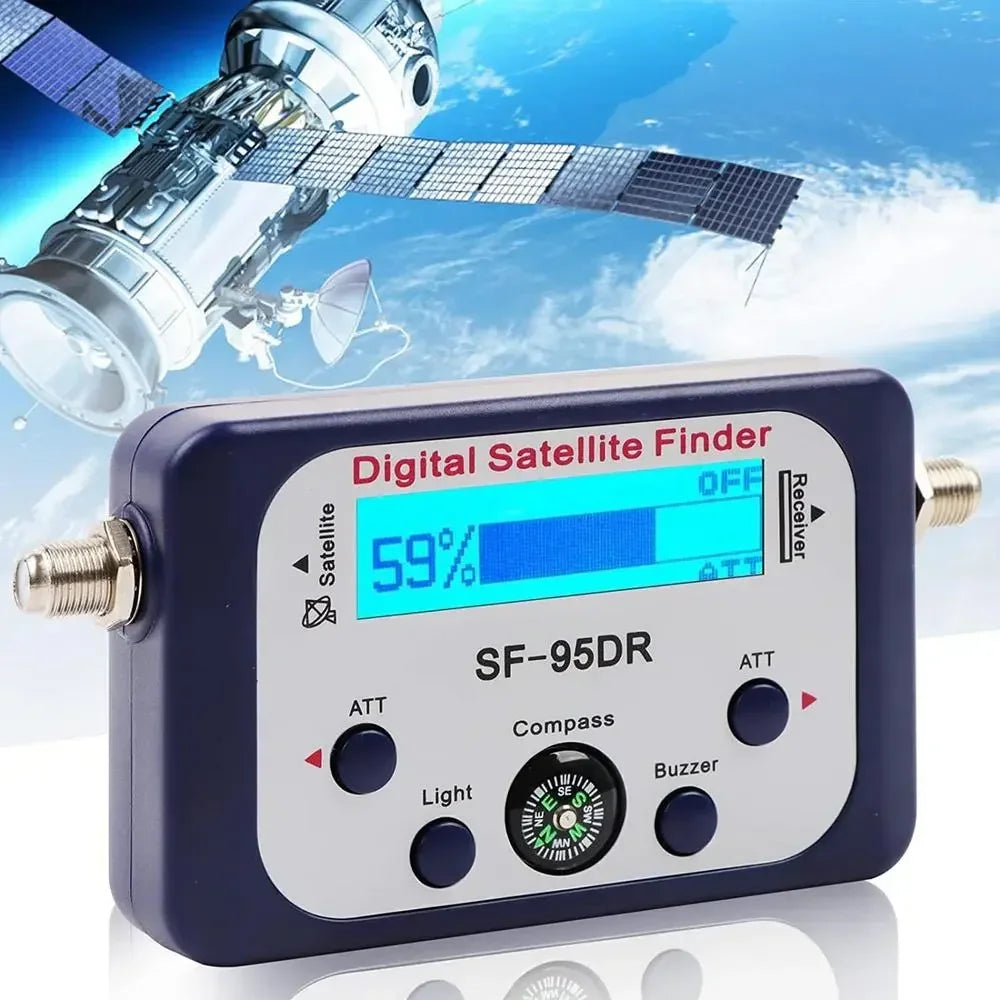 2026 Digital satellite finder signal meter with LCD display, used to test satellite signals and align satellite dishes.
