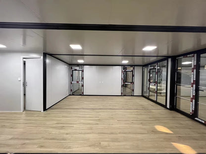 Luxury 20ft and 40ft prefab modular container cabin with two bedrooms, modern expandable design for hotel and residential use.