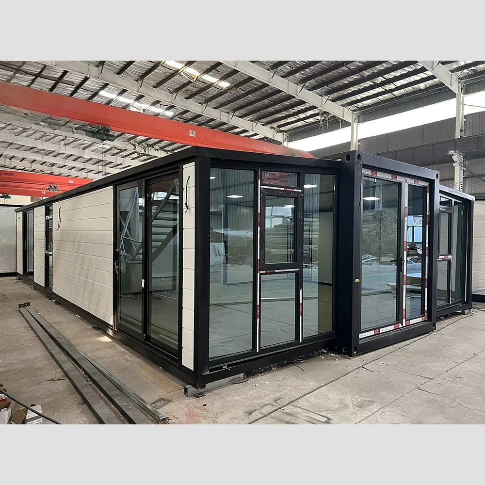 Luxury 20ft and 40ft prefab modular container cabin with 2 bedrooms, modern expandable design for hotel or residential use.