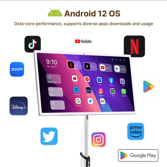 32-inch portable gaming monitor and smart TV with touch screen, Android system, and mobile display for versatile entertainment.