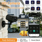 Indoor 4K HD WiFi security camera with night vision, motion detection, 2-way audio, compact design, and remote monitoring.