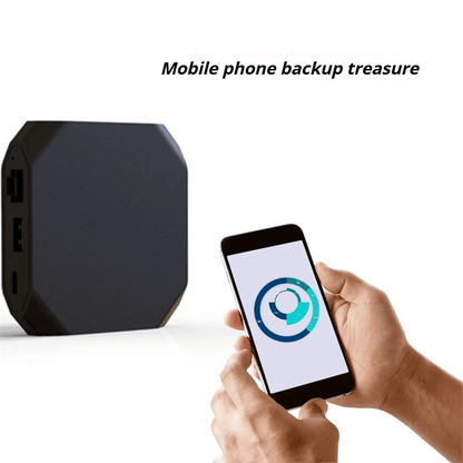 AS62 Portable NAS printer server and phone backup tool with wireless TF card reader and LAN sharing, US plug for easy data transfer.
