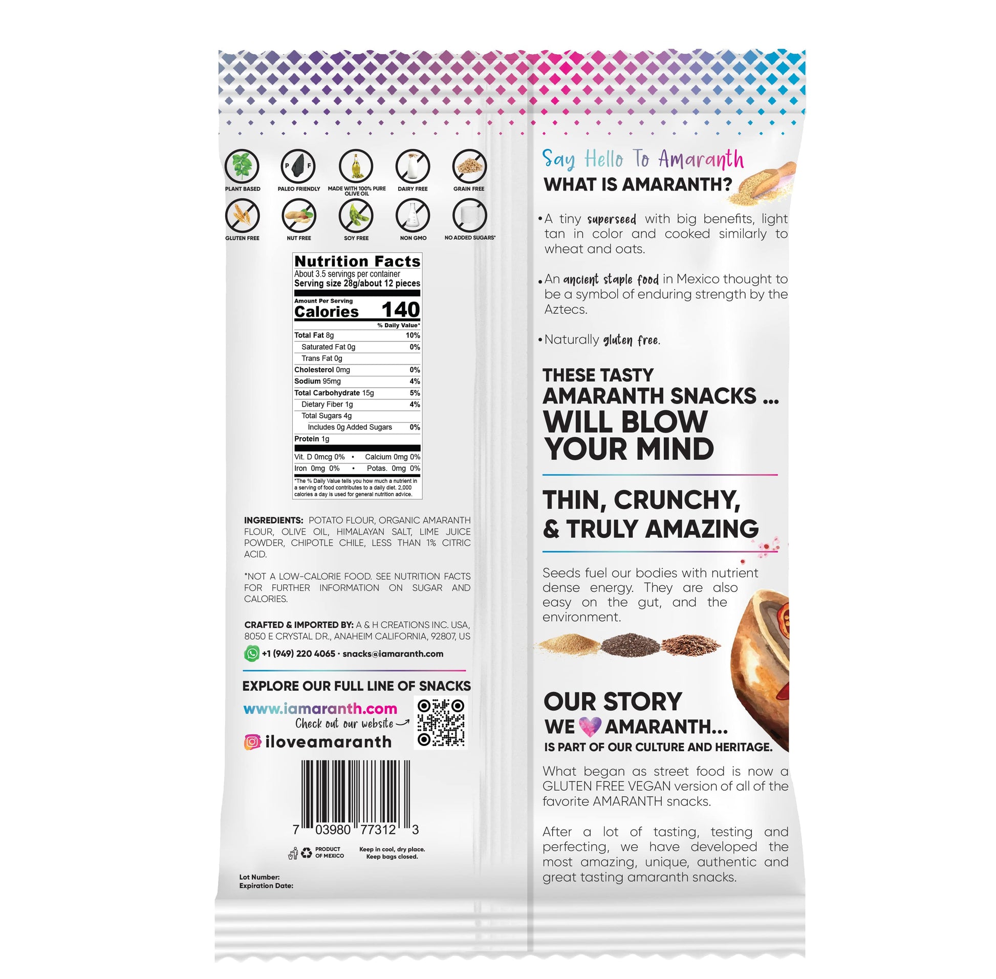 Bag of BACKUPMYFILESNOW.COM® Chipotle and Himalayan Salt Chips, 12-pack of 3.5 oz bags, showing crispy chip texture and spicy flavor.