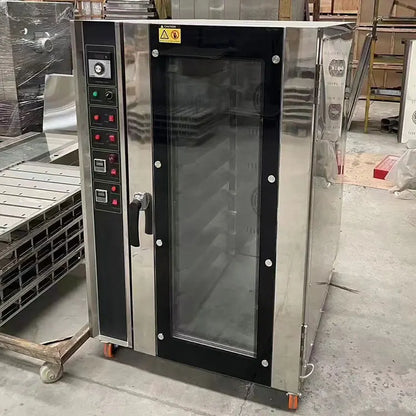 Commercial bakery convection oven with 10 trays, electric baking equipment for high productivity bakery operations.