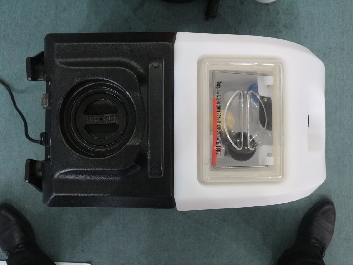 Commercial electric floor carpet cleaning machine by BACKUPMYFILESNOW.COM®, with plastic scrubber for hotel, office, and warehouse floors.