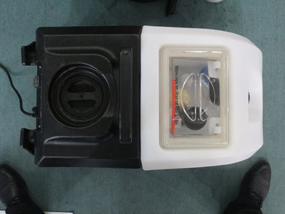 Commercial electric floor carpet cleaning machine by BACKUPMYFILESNOW.COM®, with plastic scrubber for hotel, office, and warehouse floors.