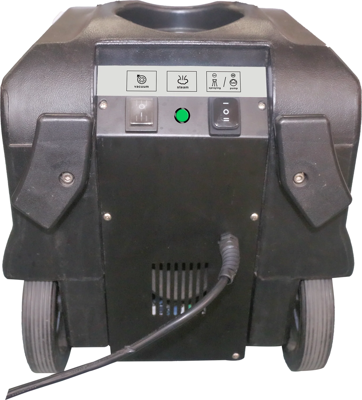 Commercial electric carpet cleaning machine by BACKUPMYFILESNOW.COM® with plastic scrubber for hotels, offices, warehouses, and malls.
