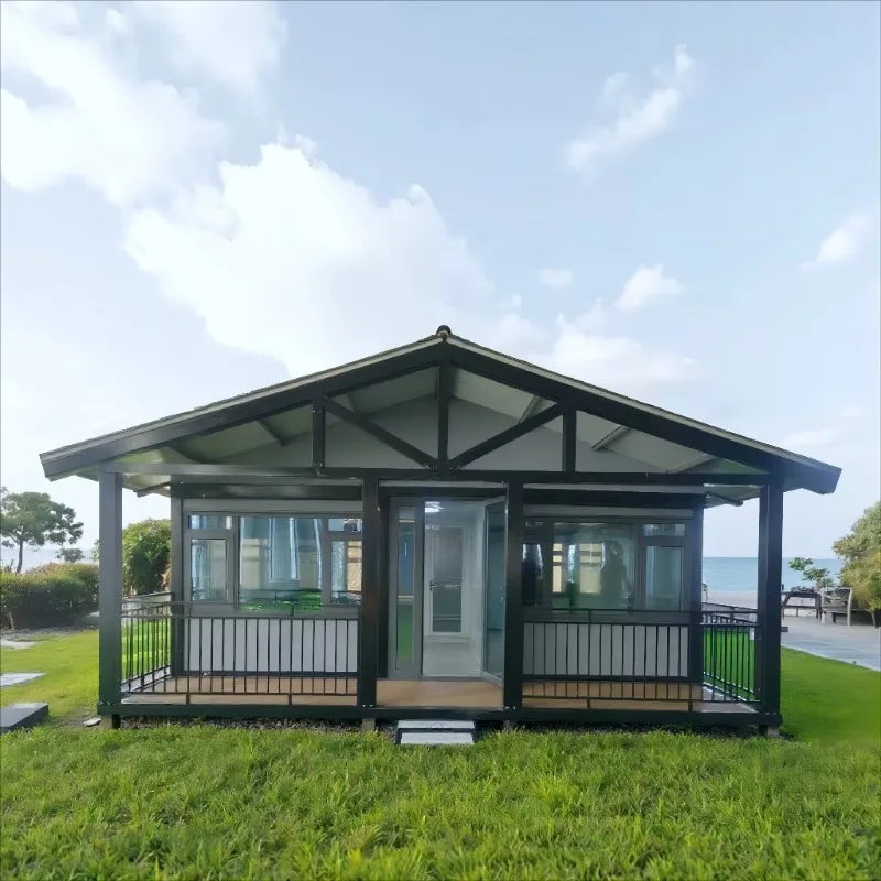 Modern portable expandable container house by BACKUPMYFILESNOW.COM®, 20/40ft prefab foldable house with flat, sleek design.