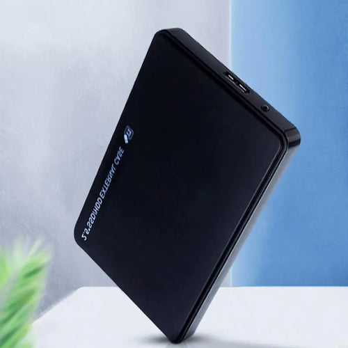 External 2.5-inch SSD/HDD hard drive enclosure by BackupMyFilesNow.com with USB 3.0 for mobile or PC laptop storage.