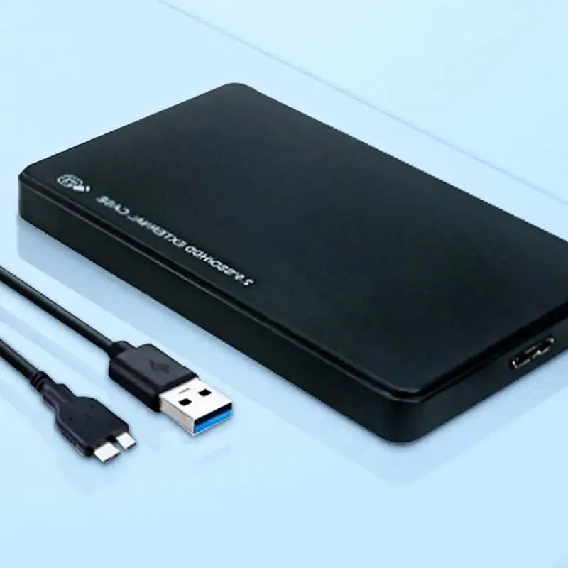 External 2.5-inch SSD/HDD hard drive enclosure by BackupMyFilesNow.com with USB 3.0 for mobile or PC laptop storage.