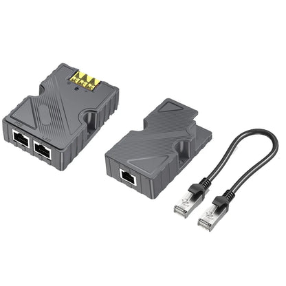 Starlink Dishy cable adapter to RJ45 and 150W GigE passive PoE injector for Starlink V2, with brand label BACKUPMYFILESNOW.COM®