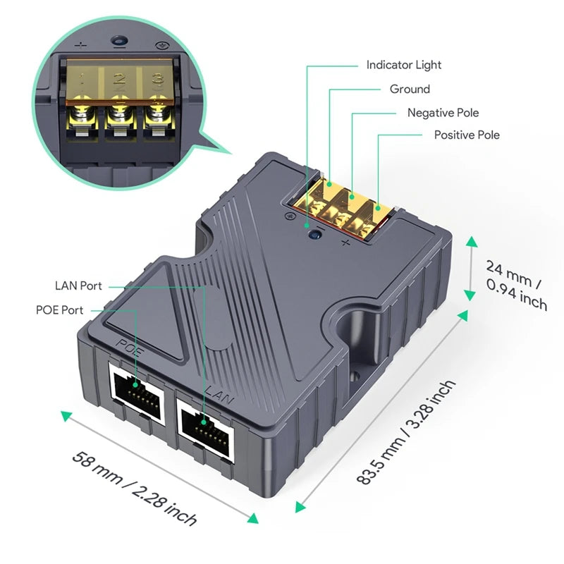Starlink Dishy cable adapter to RJ45 with 150W GigE passive PoE injector for Starlink V2, by BACKUPMYFILESNOW.COM®.