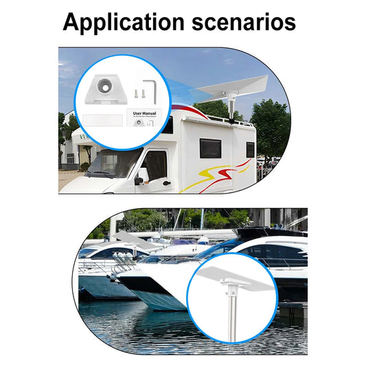 Starlink Gen 3 pipe adapter and satellite mount bracket for V3 dish installation, compatible with Starlink Gen 3 standard mounting kit