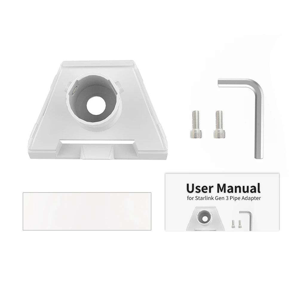 Starlink Gen 3 Pipe Adapter Mount for satellite dish, roof mount bracket, compatible with Starlink V3 3rd generation.