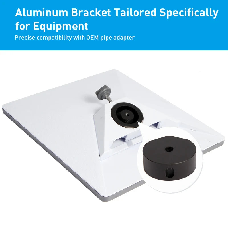 BackupMyFilesNow® Starlink Mini Mount Kit for RV and yacht with aluminum alloy roof rack and pole clamp mount attachment.