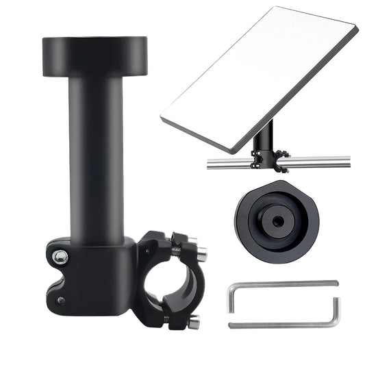 Starlink Mini Mount Kit for RV yacht camper with aluminum alloy pipe roof rack and pole clamp mount, shown installed on vehicle roof