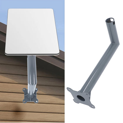 Stainless steel Starlink V2 mounting kit with heavy-duty, snow-proof bracket designed for secure outdoor installation.