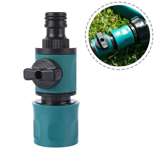 Garden hose shut-off valve by BackupMyFilesNow.com with quick in-line tap connector for watering and irrigation systems.