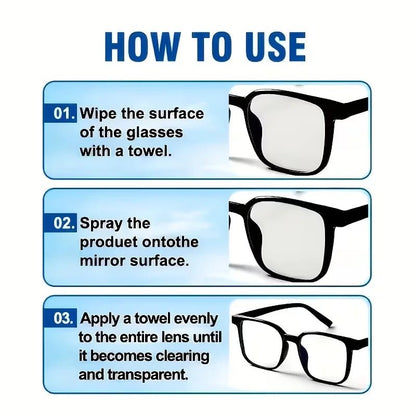 BackupMyFilesNow® glasses refurbish cleaner spray 55ml, anti-fog, lens stain and dust remover for eyewear, sunglasses, goggles, camera lenses