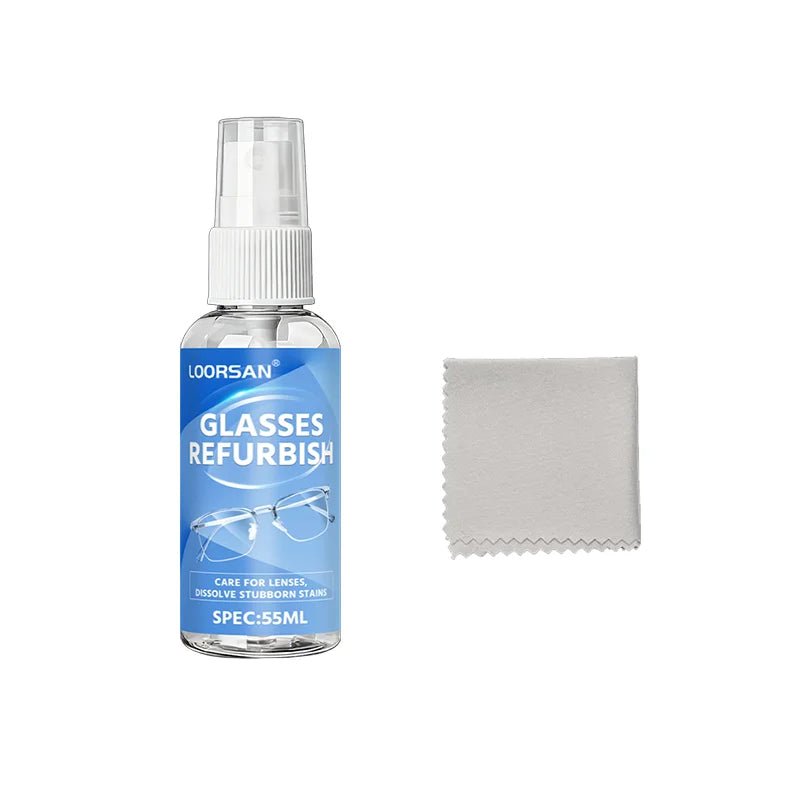 BACKUPMYFILESNOW.COM® glasses refurbish cleaner spray 55ml, anti-fog lens stain and dust remover for eyewear, sunglasses, goggles, and camera lenses.