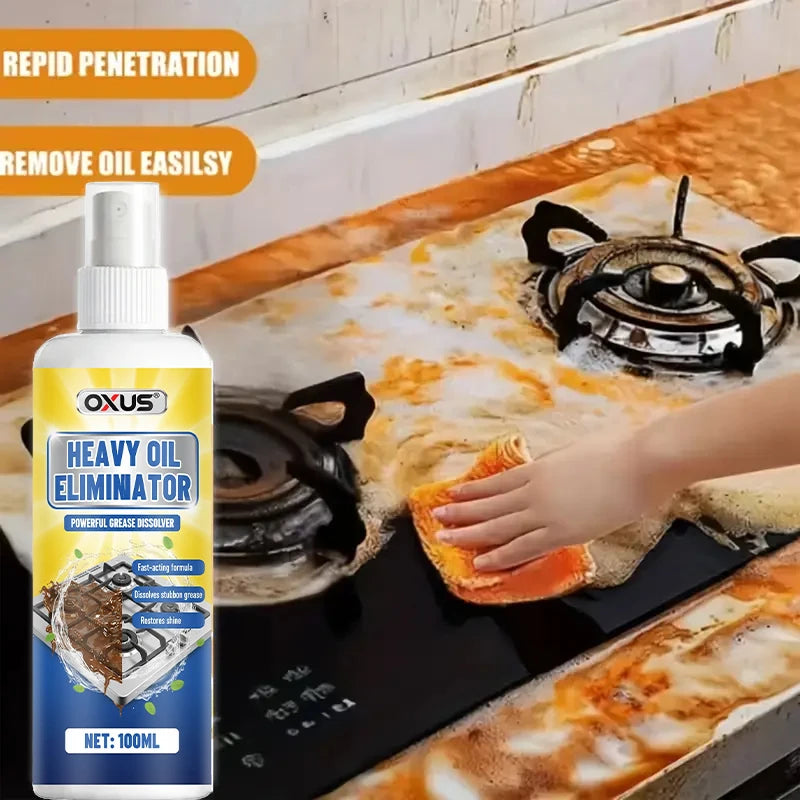 BackupMyFilesNow Heavy Oil Eliminator Spray 100ml for deep stain removal of grease and oil on industrial surfaces.
