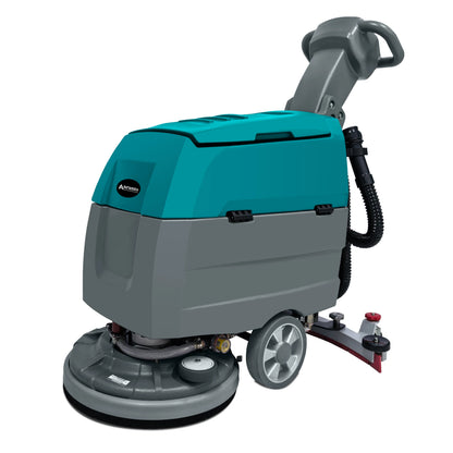 BackupMyFilesNow® industrial electric ride-on floor scrubber sweeper cleaning machine for warehouse and factory commercial use.