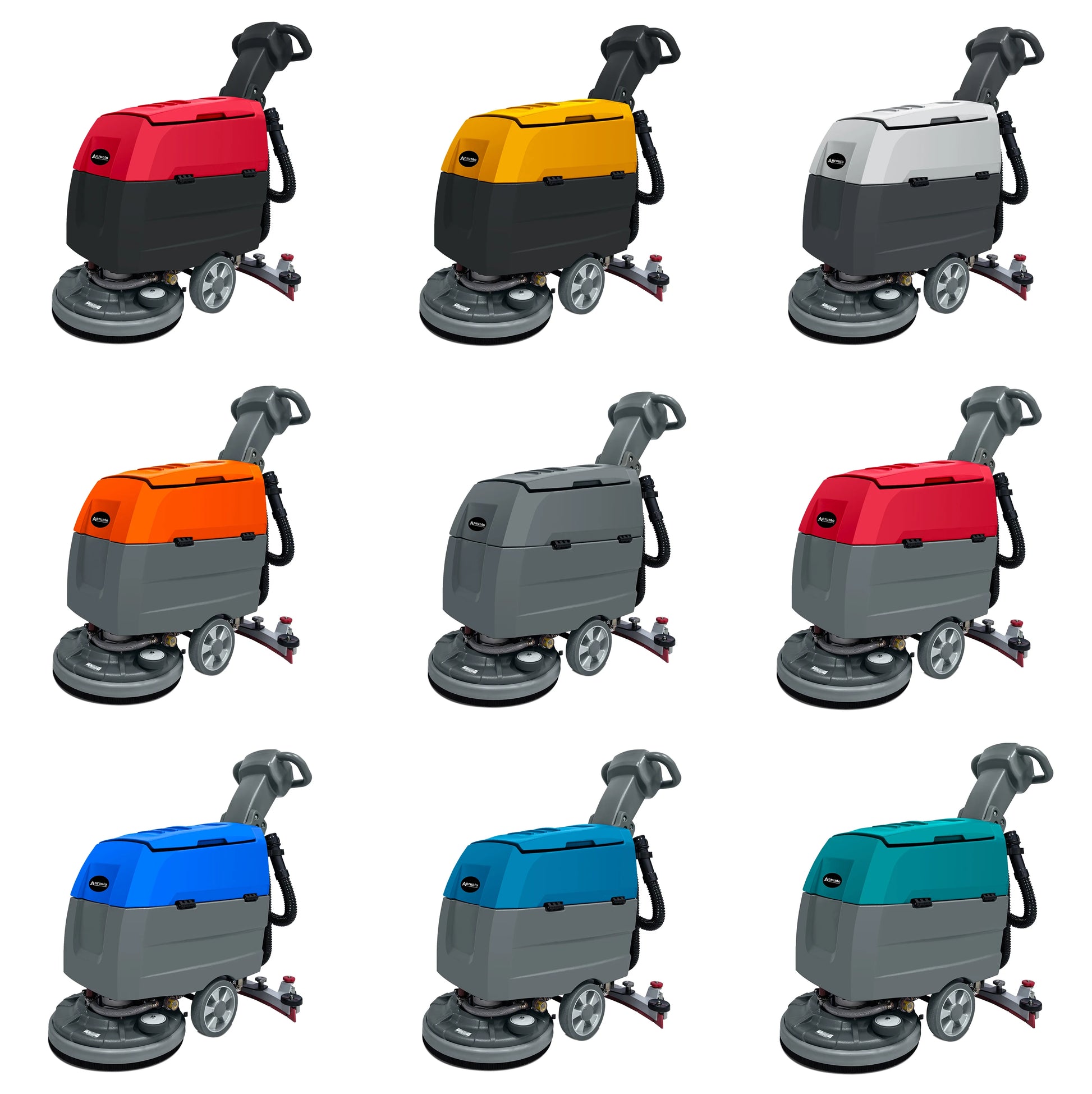 Industrial electric ride-on floor scrubber machine by BACKUPMYFILESNOW.COM® for warehouse, factory, and commercial cleaning.