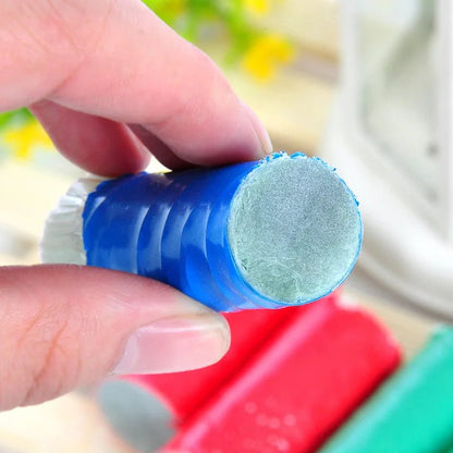 Stainless steel pan cleaning brush by BACKUPMYFILESNOW.COM® for household kitchen cleaning and metal surface scrubbing.