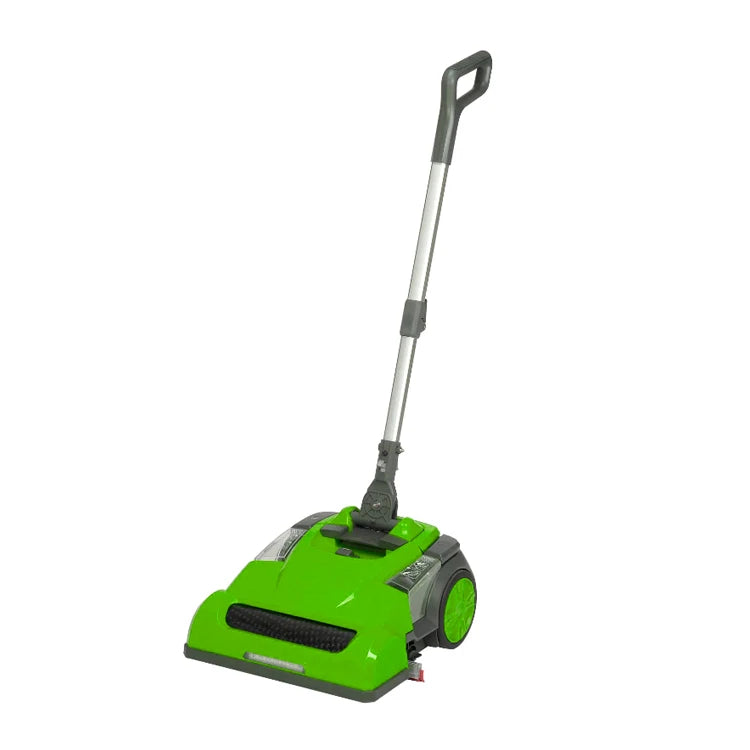 BackupMyFilesNow® mini walk-behind commercial floor scrubber cleaning household, office, shop, and warehouse floors.