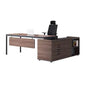 Modern single workstation desk with a wooden writing board, ideal for open-concept office or home decor, by BackupMyFilesNow.com.