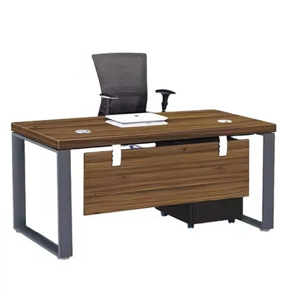 Modern single workstation desk with a beautiful wooden writing board, ideal for open-concept office or home workspace.