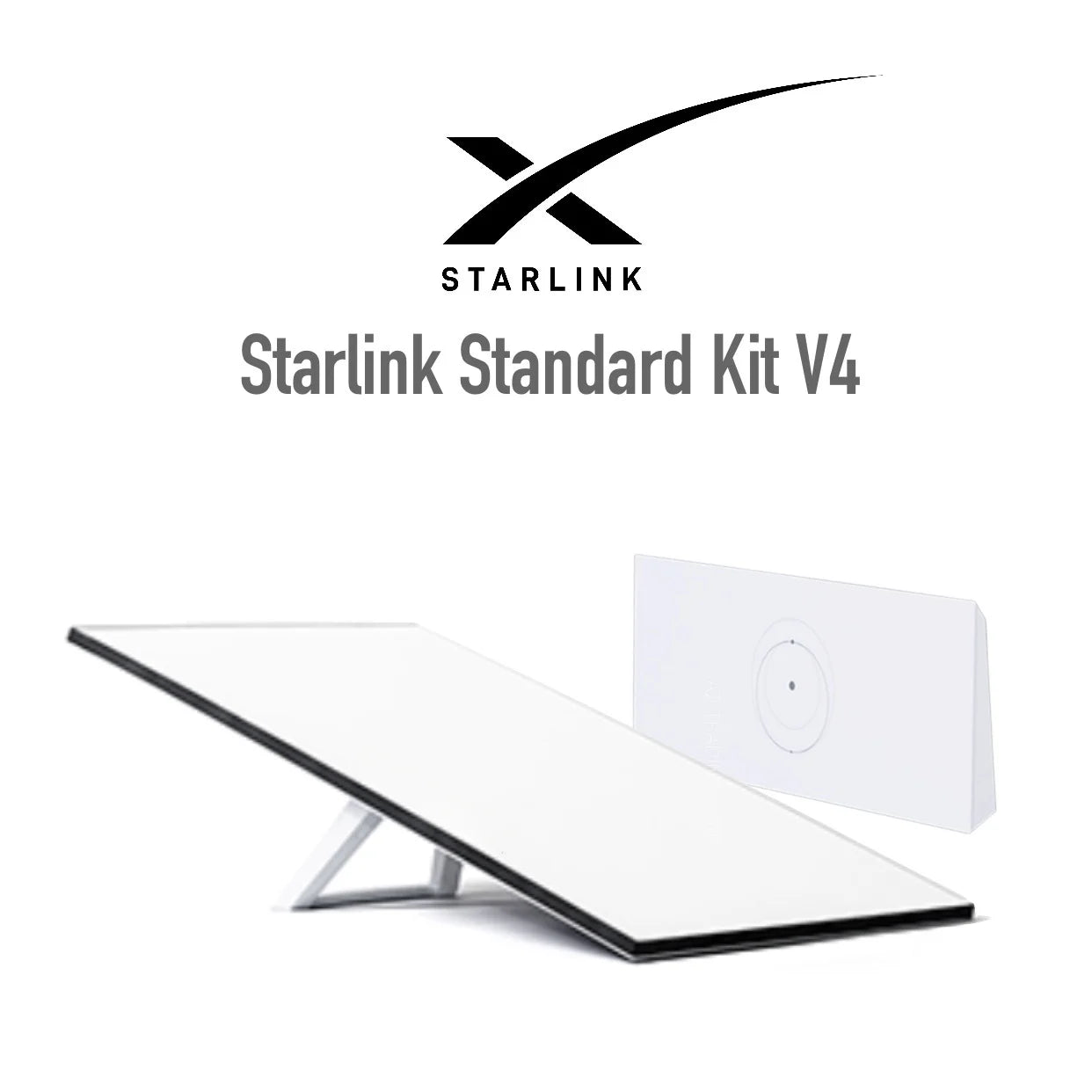 SpaceX Starlink V4 Gen 3 satellite dish and router kit with Wi-Fi 6, high-speed internet, and low latency for reliable connectivity.