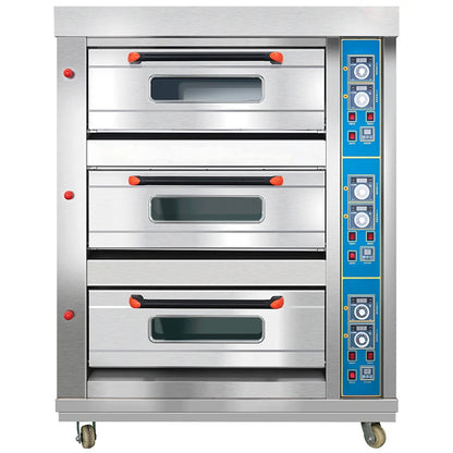 Industrial gas pizza oven from BackupMyFilesNow.com, ideal for commercial bread baking and home use, featuring a professional design.