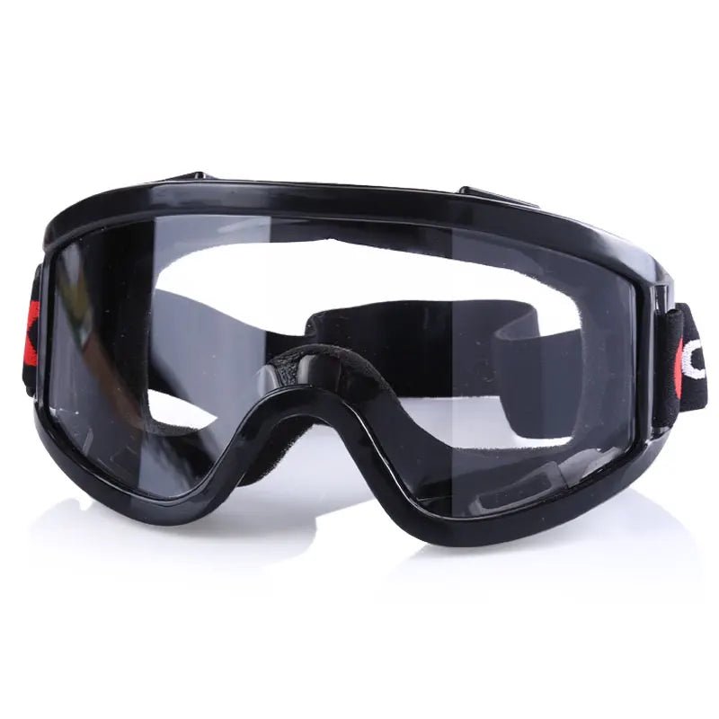 BackupMyFilesNow® safety goggles with clear lenses, anti-impact and chemical splash protection for laboratory and industrial use.