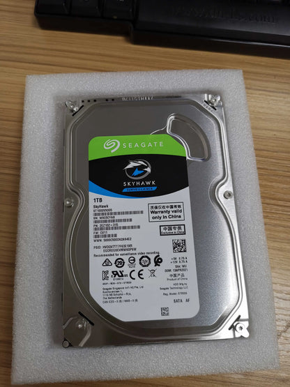 Security camera SATA HDD with 1TB to 10TB capacity for Seagate hard drives, compatible with DVR and NVR surveillance systems.