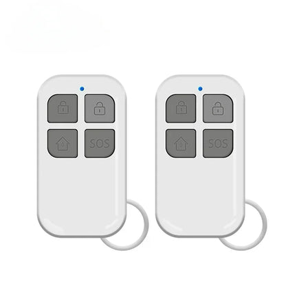 Wireless smart home security system with magnetic burglar sensor and remote door alarm for garage and entry points.