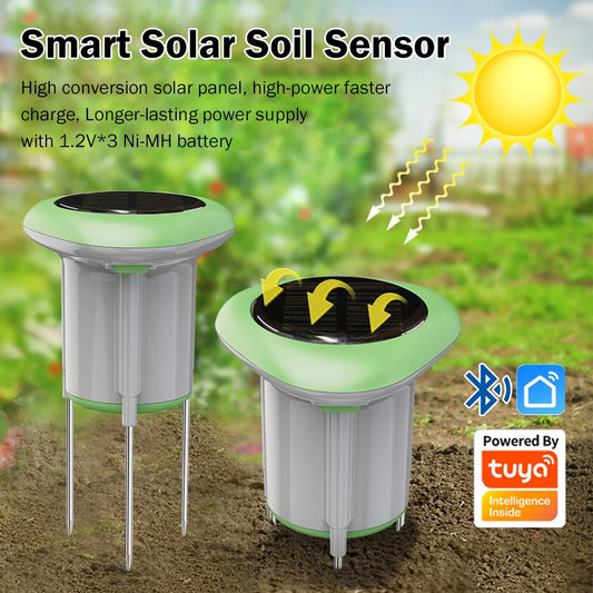 BackupMyFilesNow.com Smart WiFi Solar Soil Tester sensor for moisture, temperature, and humidity monitoring with waterproof design and app control.