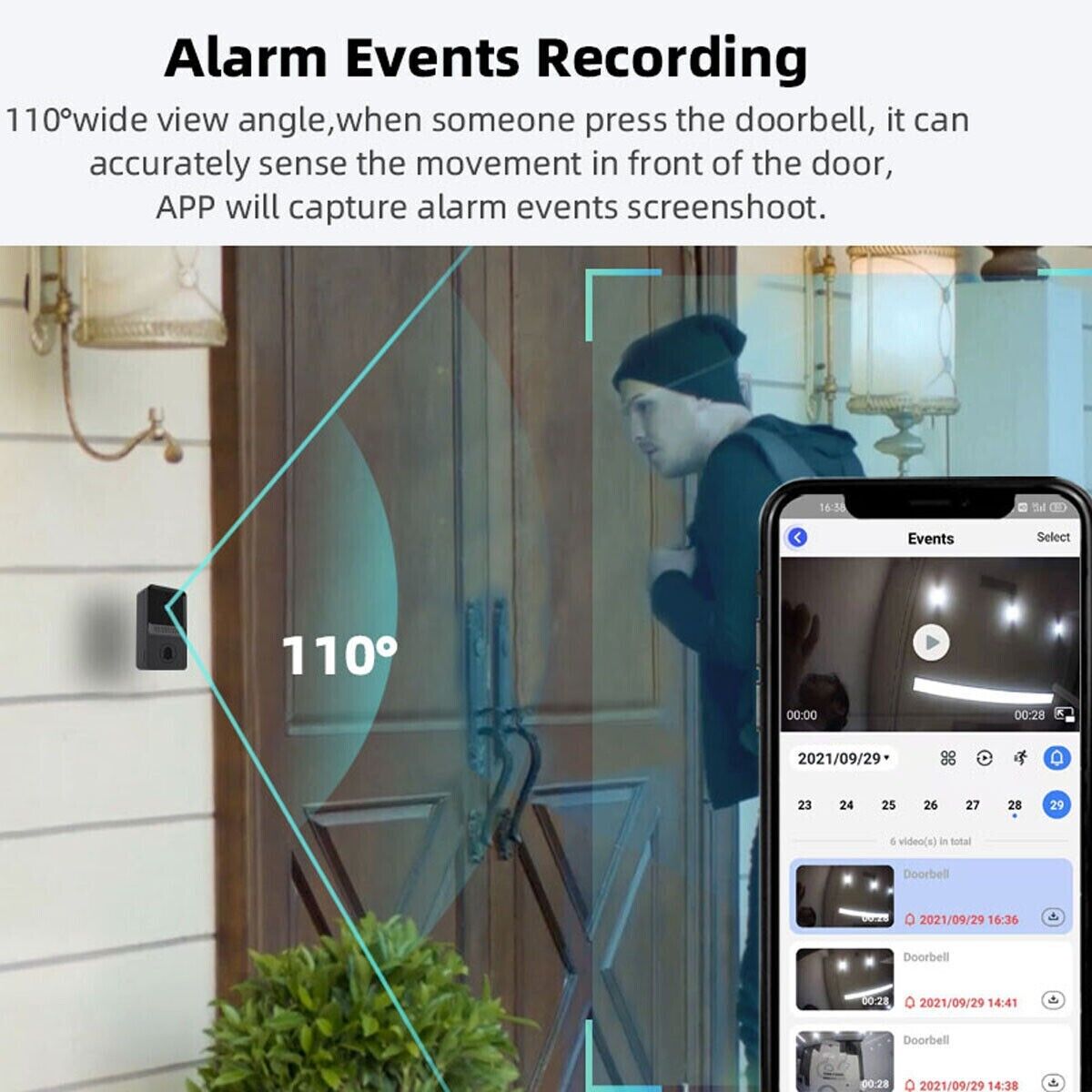 Wireless WiFi doorbell with video camera, intercom, and chime for security and easy home monitoring by BackupMyFilesNow.com