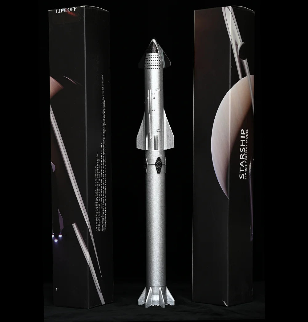 SpaceX Starship and Super Heavy Rocket model displayed as detailed desktop ornament, perfect for office decor or birthday gift.