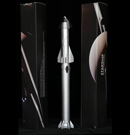 SpaceX Starship and Super Heavy Rocket model displayed as detailed desktop ornament, perfect for office decor or birthday gift.