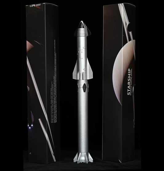 SpaceX Starship and Super Heavy Rocket model displayed as detailed desktop ornament, perfect for office decor or birthday gift.
