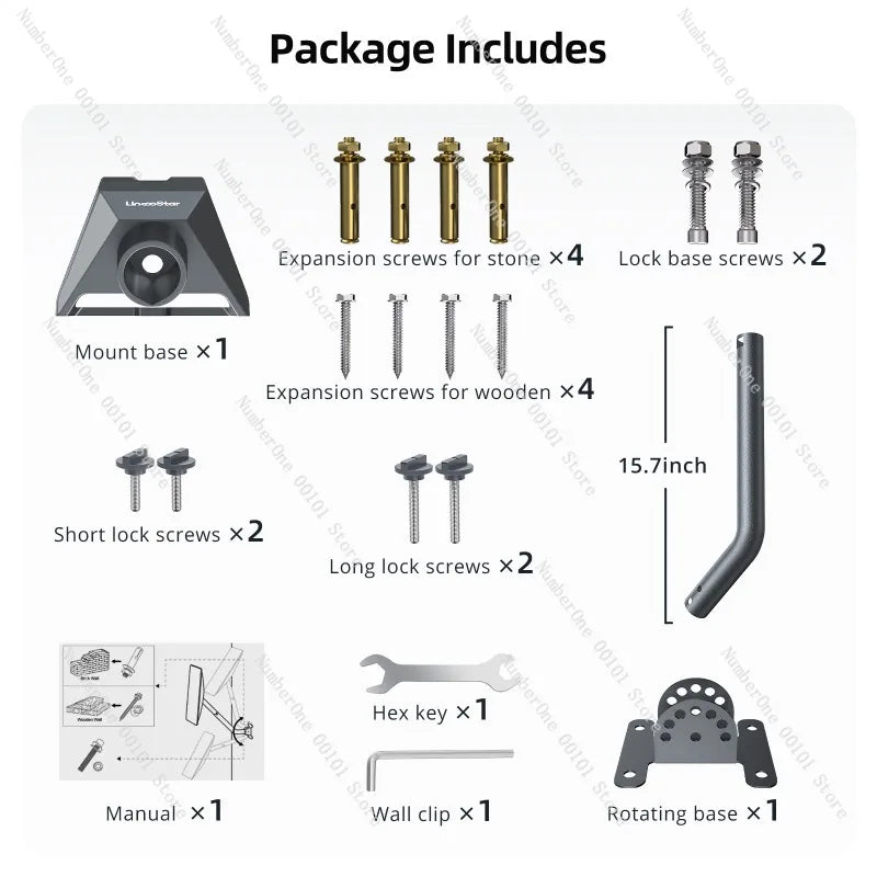 Star third-generation aluminum alloy bracket base with plastic components, designed for secure network connections.