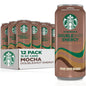 12 cans of Starbucks Doubleshot Energy Drink Mocha Iced Coffee, 15 fl oz each, featuring the coffee beverage in a sleek can design.