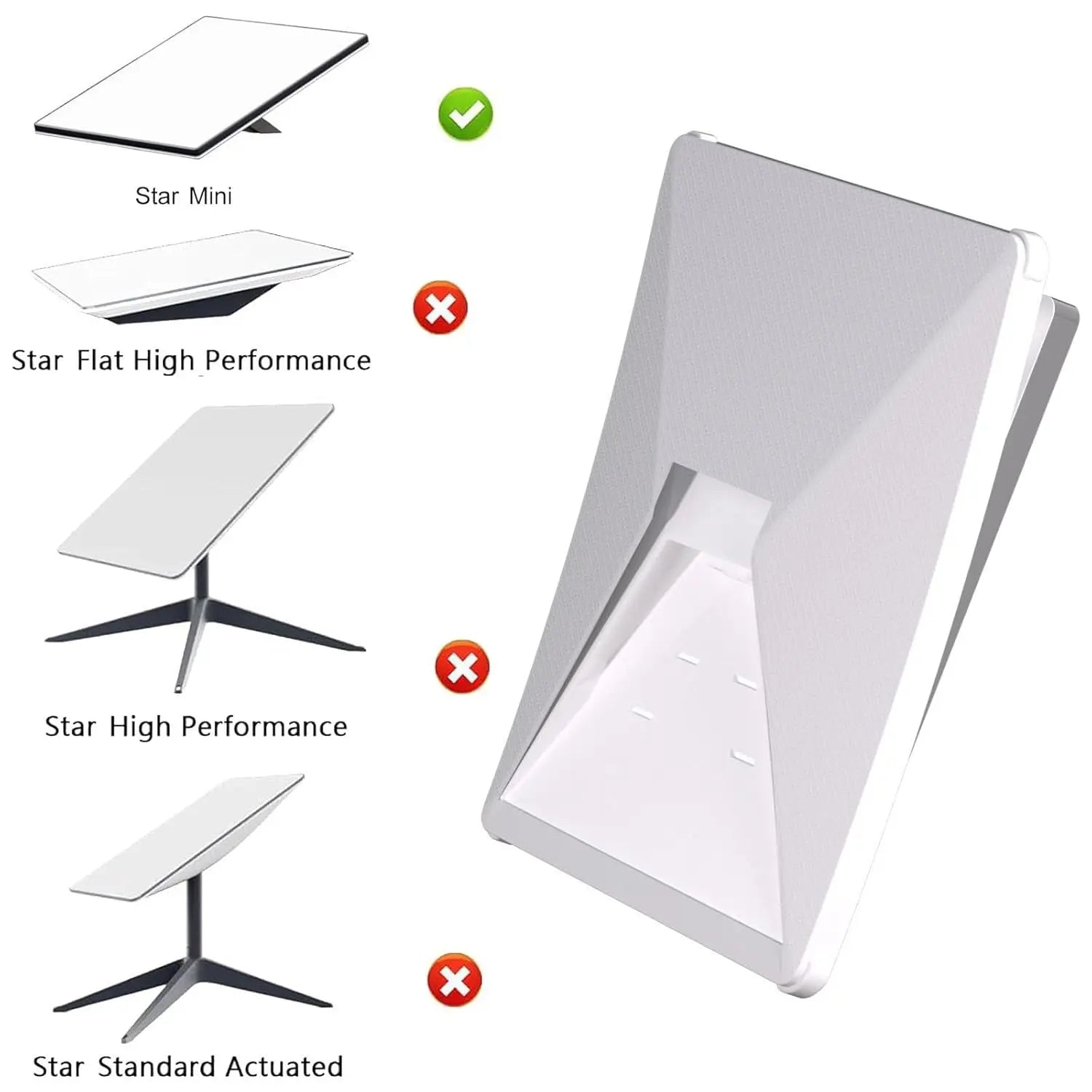 White BACKUPMYFILESNOW® Starlink Mini Mount protective bracket cover and stand holder for Starlink Mini Satellite Dish.