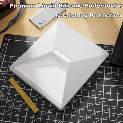 White Starlink Mini Mount protective bracket cover and stand holder for Starlink Mini satellite dish, designed for secure installation.