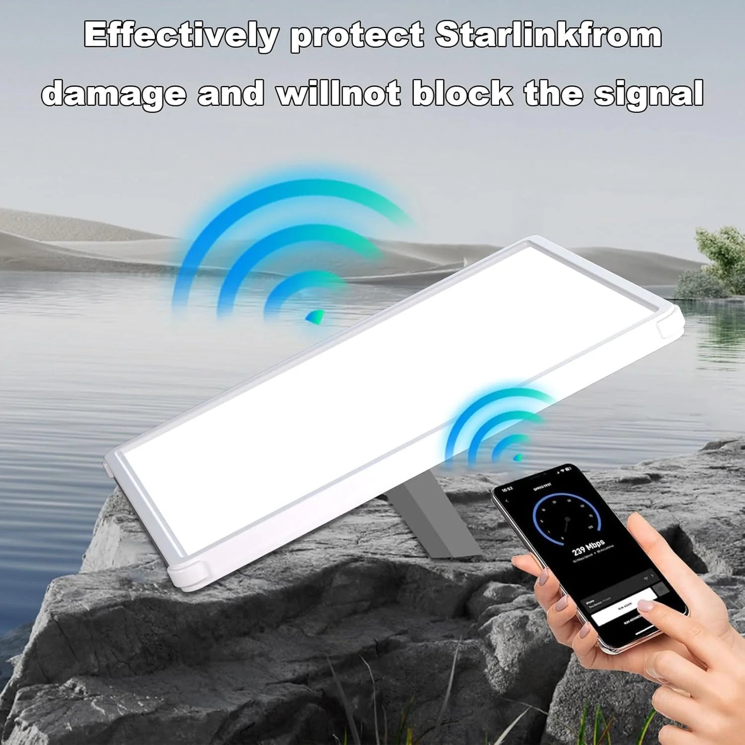 White Starlink Mini Mount protective bracket cover stand holder for Starlink Mini satellite dish, designed for secure installation.