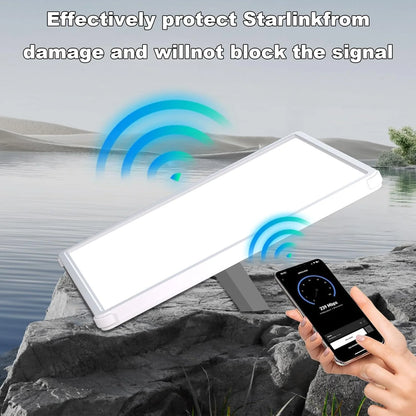 White Starlink Mini Mount protective bracket cover stand holder for Starlink Mini satellite dish, designed for secure installation.