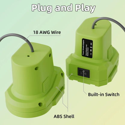 Starlink mini power cable for Ryobi battery adapter, waterproof 3.2ft 18AWG power cord for car, camp, and travel use.