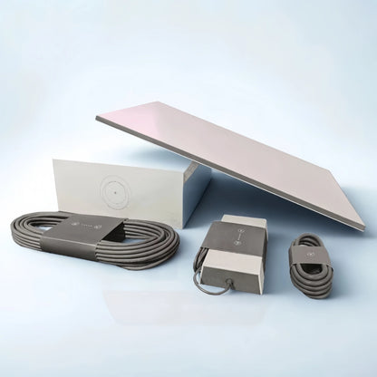 Starlink Standard Satellite Internet Kit V3 with satellite dish, modem, and cables, part of the V3 and V4 satellite internet kits.