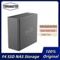 Terramaster F4 SSD 4-Bay NAS storage server with quad-core CPU, 8GB DDR5 RAM, and 5GbE port for network data storage